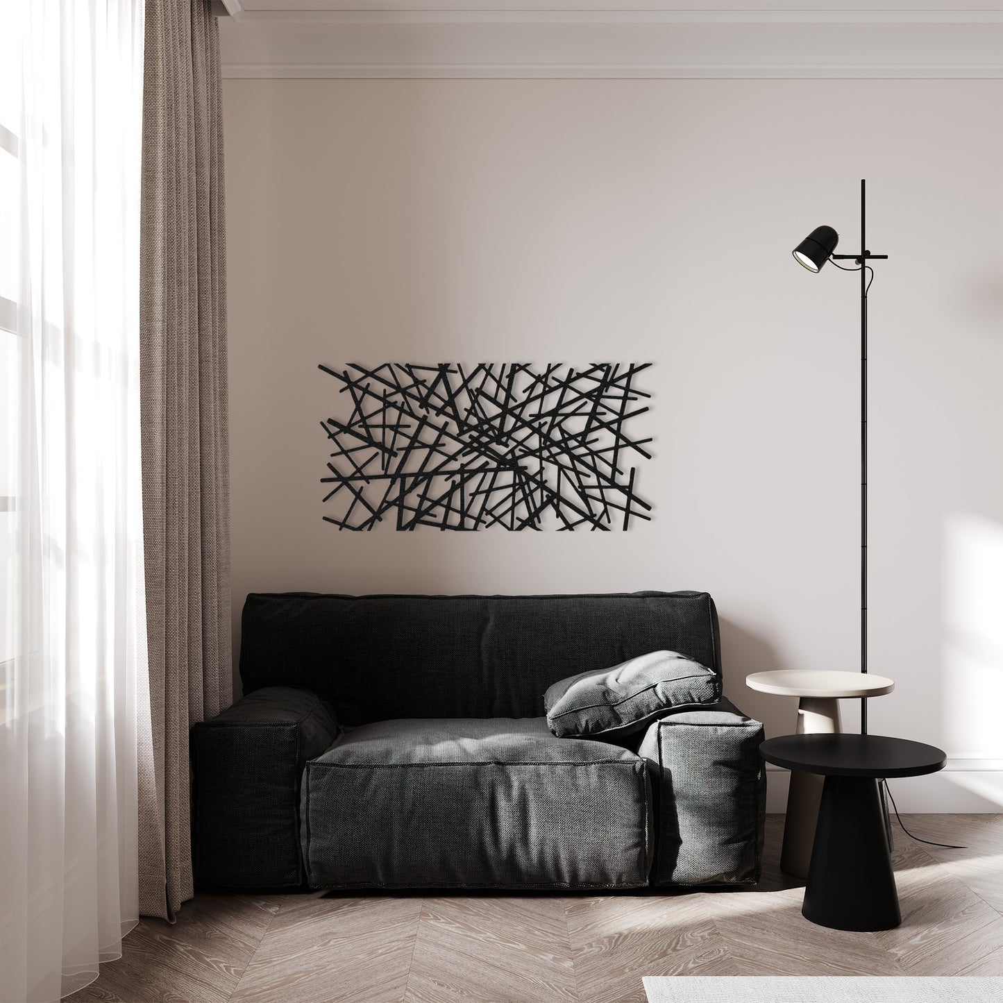 Modern Luxury Metal Wall Decor, Mid Century Wall Art, Abstract Metal Wall Sculpture, Above Bed Decor, Living Room Decor, Geometric Wall Art