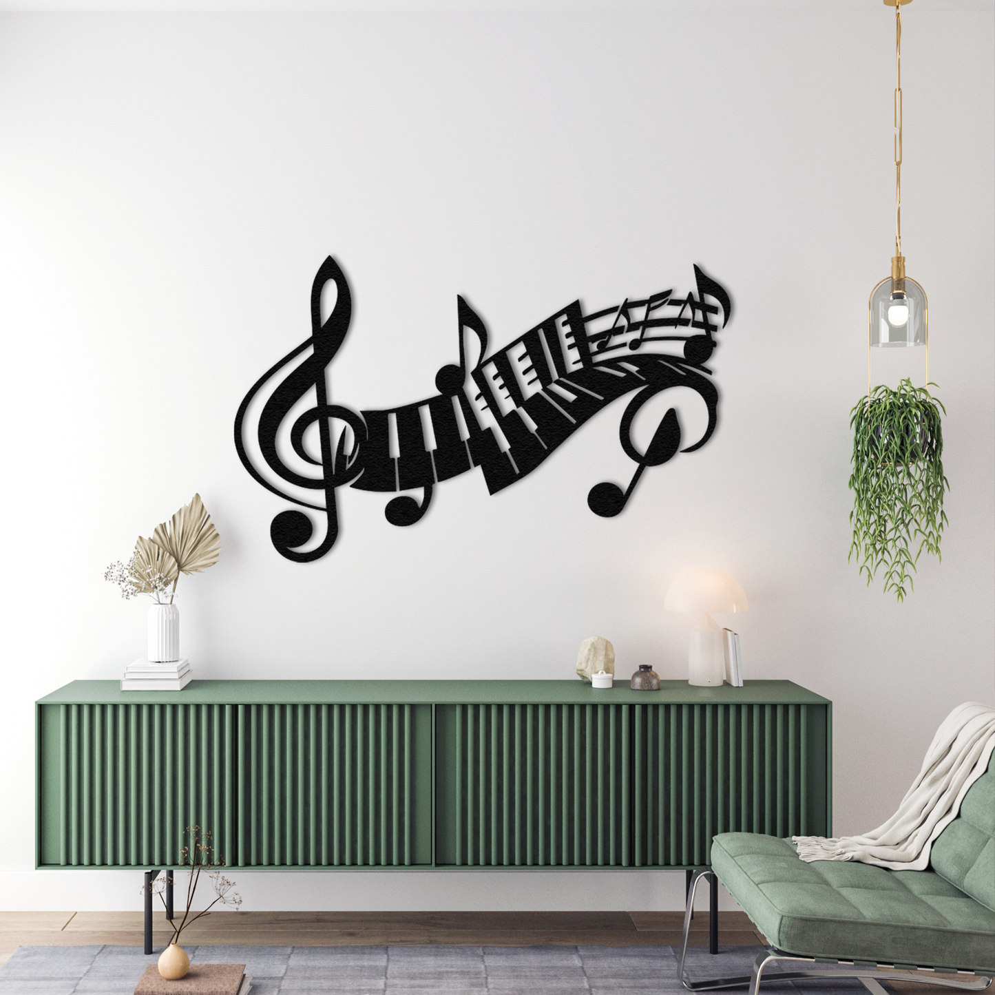 Music Note Metal Wall Art – Piano and Treble Clef Design Modern Living Room Wall Decor
