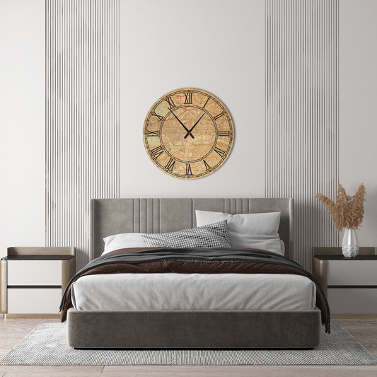 Vintage Roman Numeral Wall Clock – Rustic Large Wall Decor