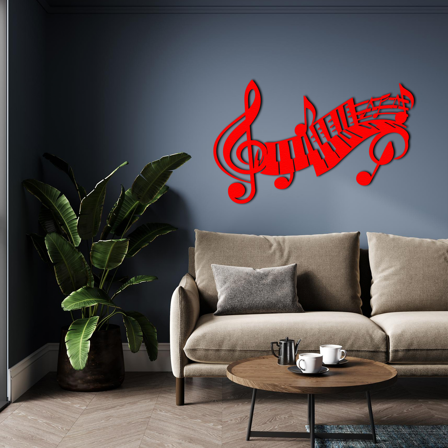 Music Note Metal Wall Art – Piano and Treble Clef Design Modern Living Room Wall Decor