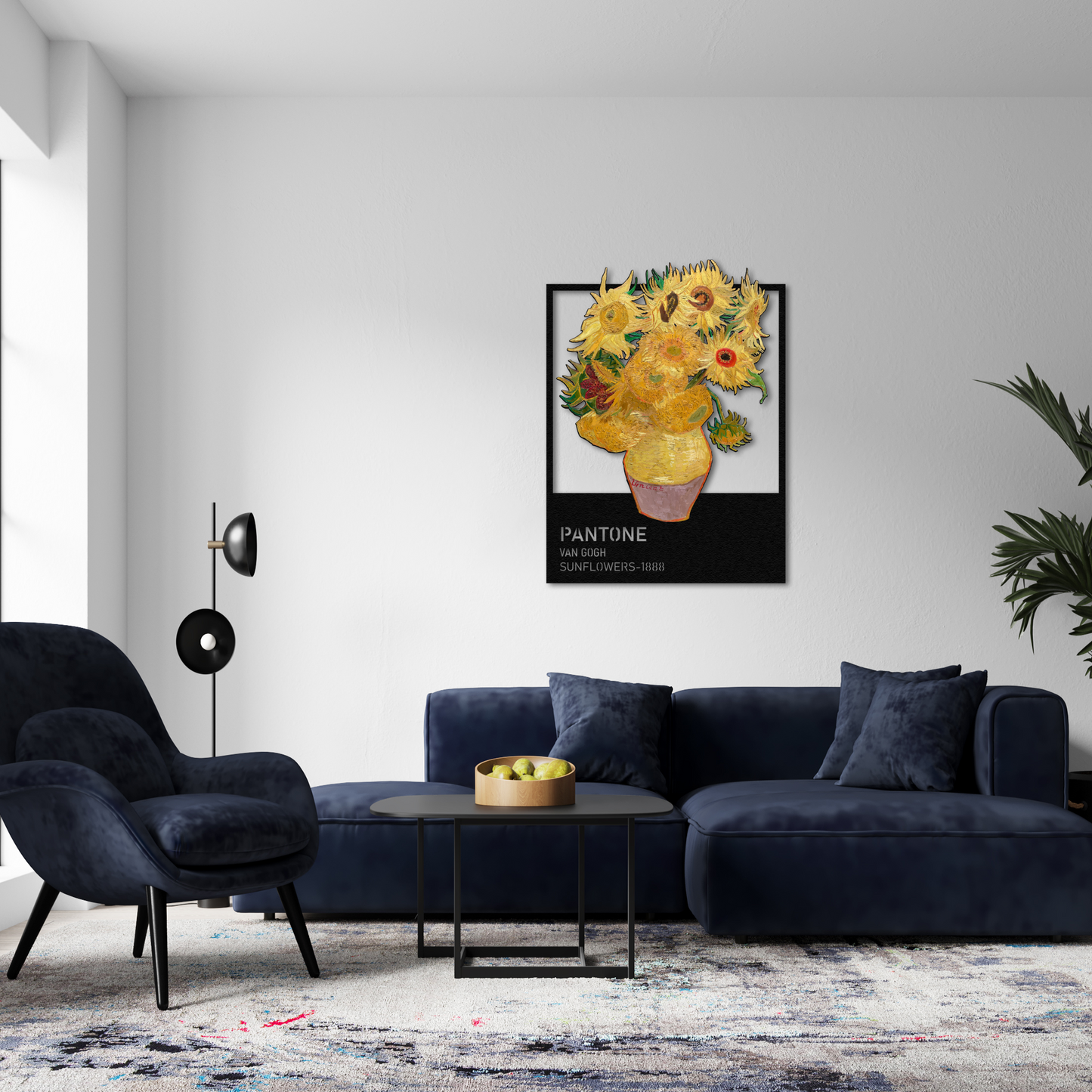 Pantone-Inspired Van Gogh Sunflowers Canvas | Modern Wall Decor