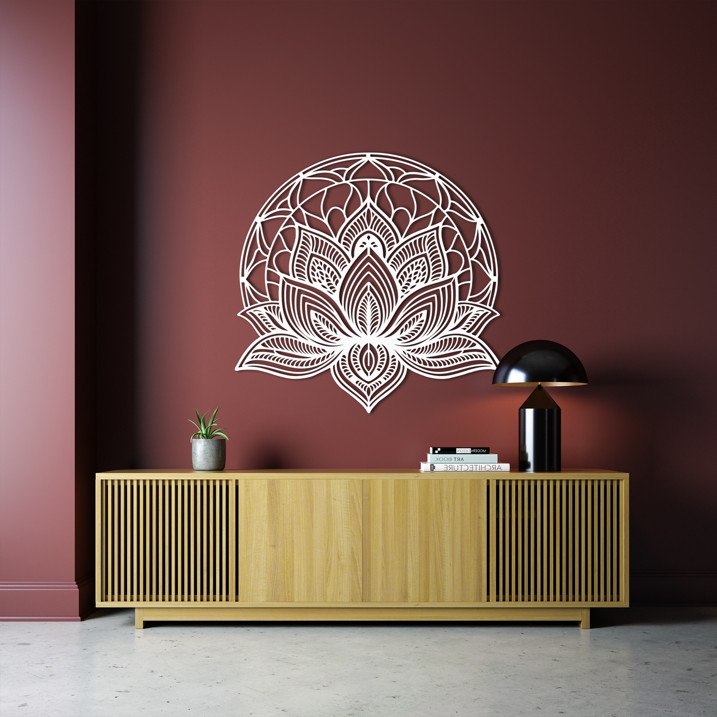 Lotus Flower Metal Wall Art - Mandala Boho Home Decor