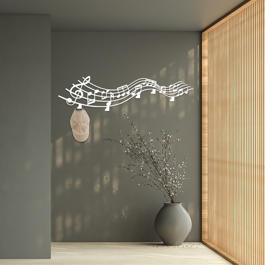 Musical Notes Wall Hook – Modern Metal Coat Rack & Music Wall Art for Entryway Decor