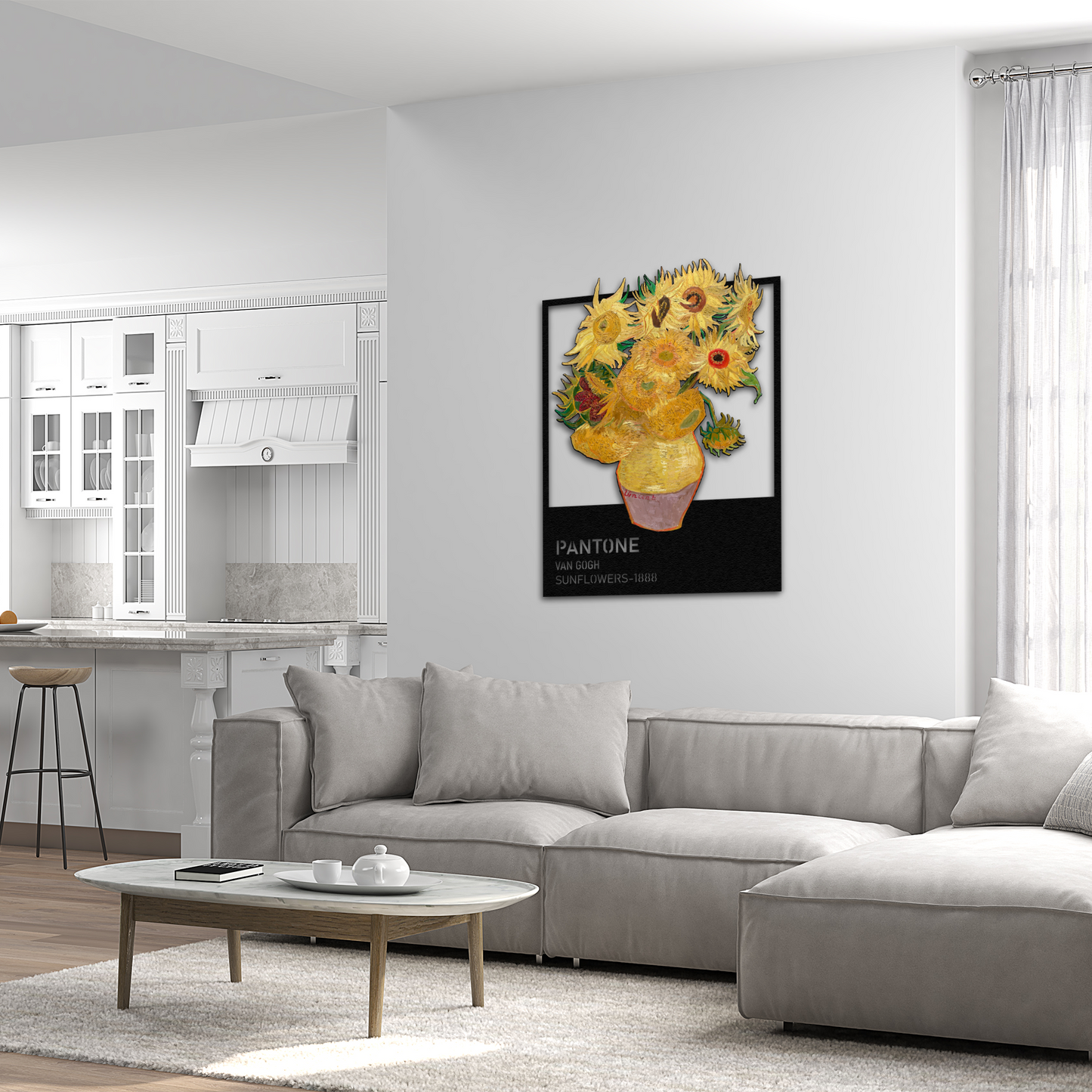 Pantone-Inspired Van Gogh Sunflowers Canvas | Modern Wall Decor