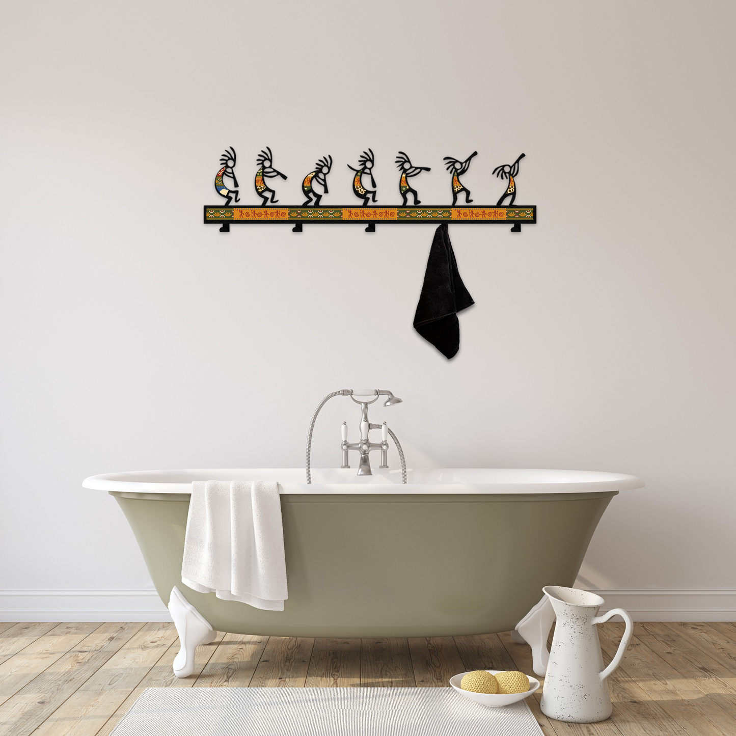 Ethnic Style Metal Wall Hanger for Hats and Coats