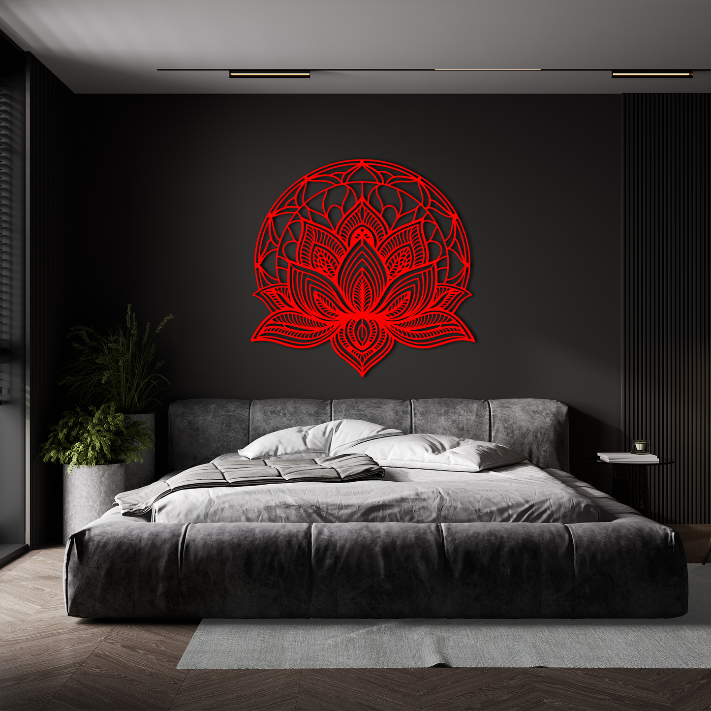 Lotus Flower Metal Wall Art - Mandala Boho Home Decor
