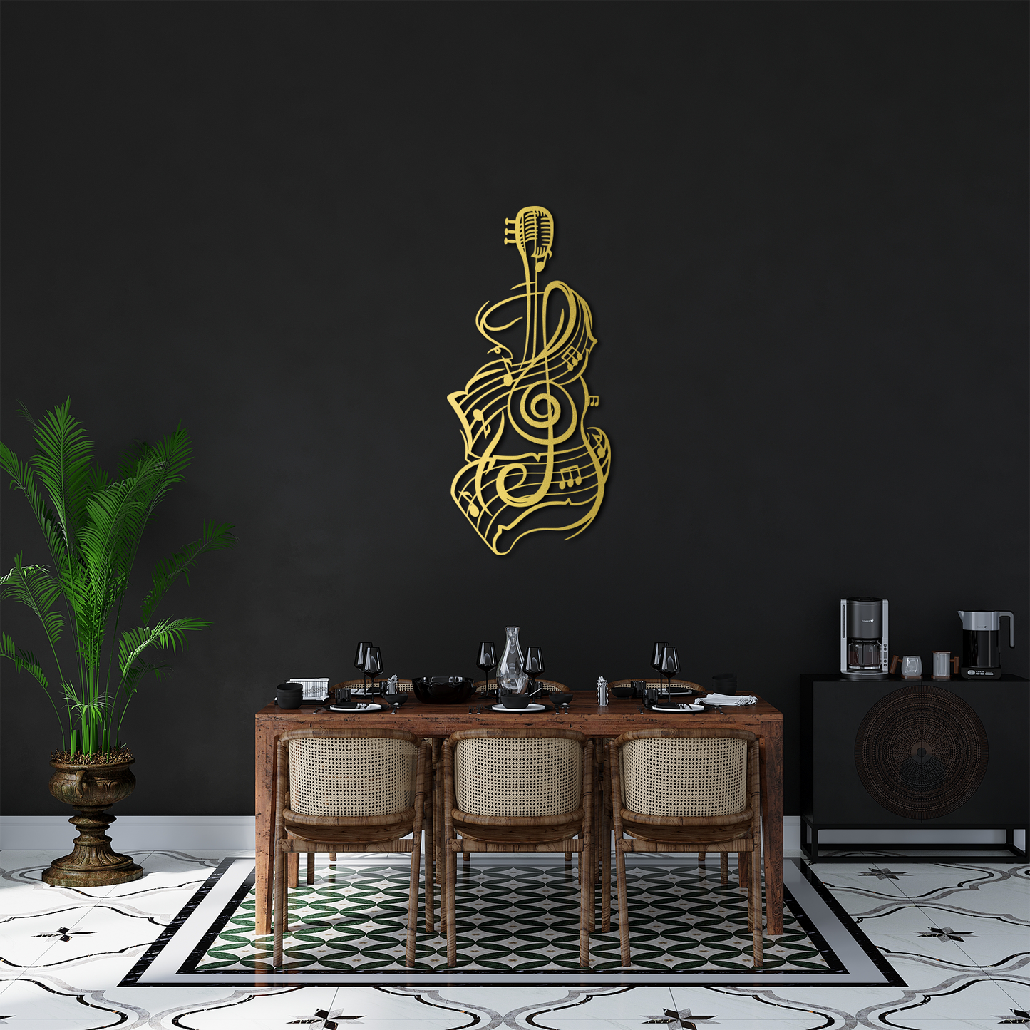 Music Line Art Sculpture