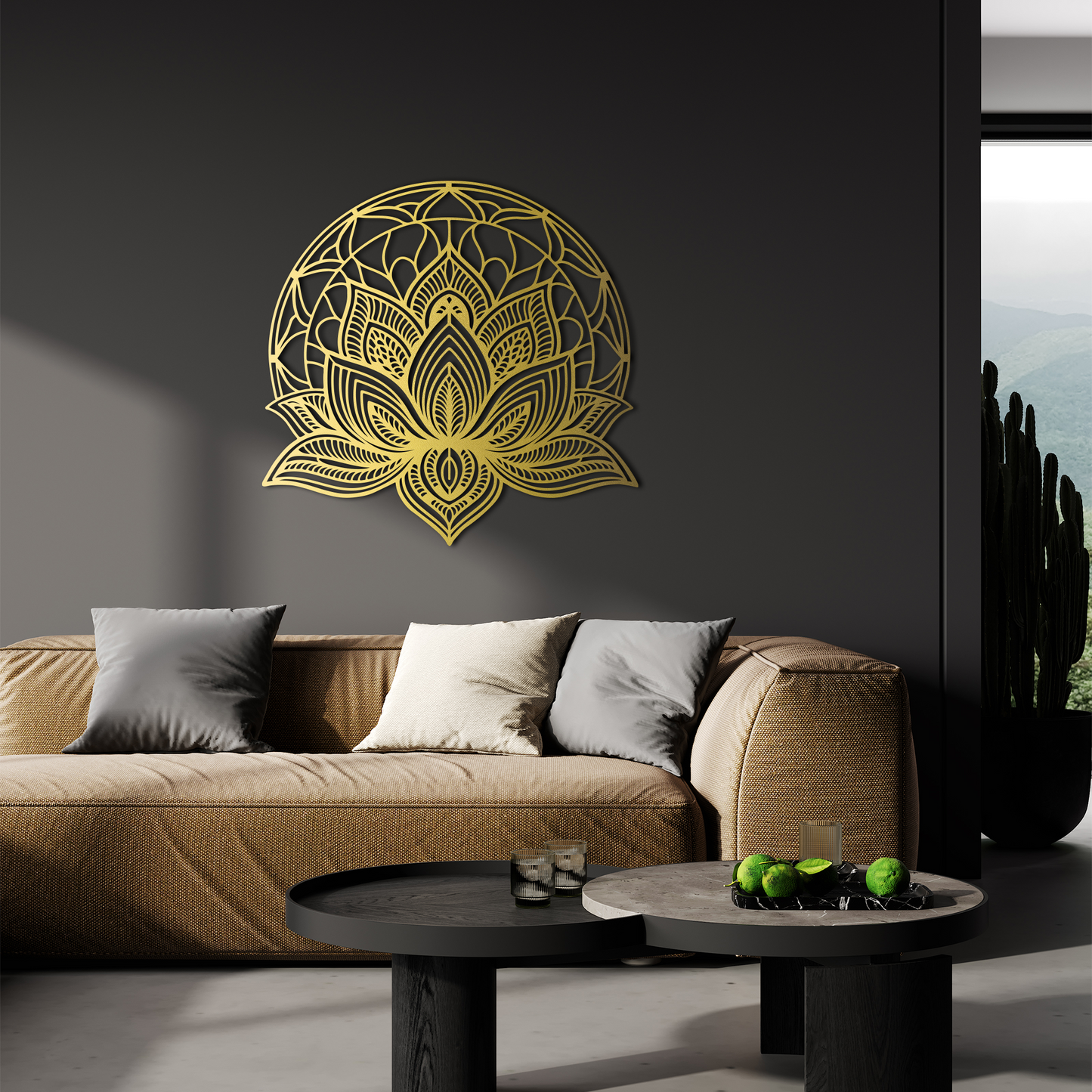 Lotus Flower Metal Wall Art - Mandala Boho Home Decor