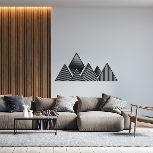 Geometric Mountain Multiple Piece Metal Wall Decor, Mountain Wall Art, Nature Wall Sign, Office Decor, Patio Outdoor Wall Art, House Gift