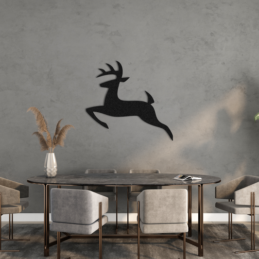 Handmade Metal Deer Wall Hanging – Modern Rustic Home Decor