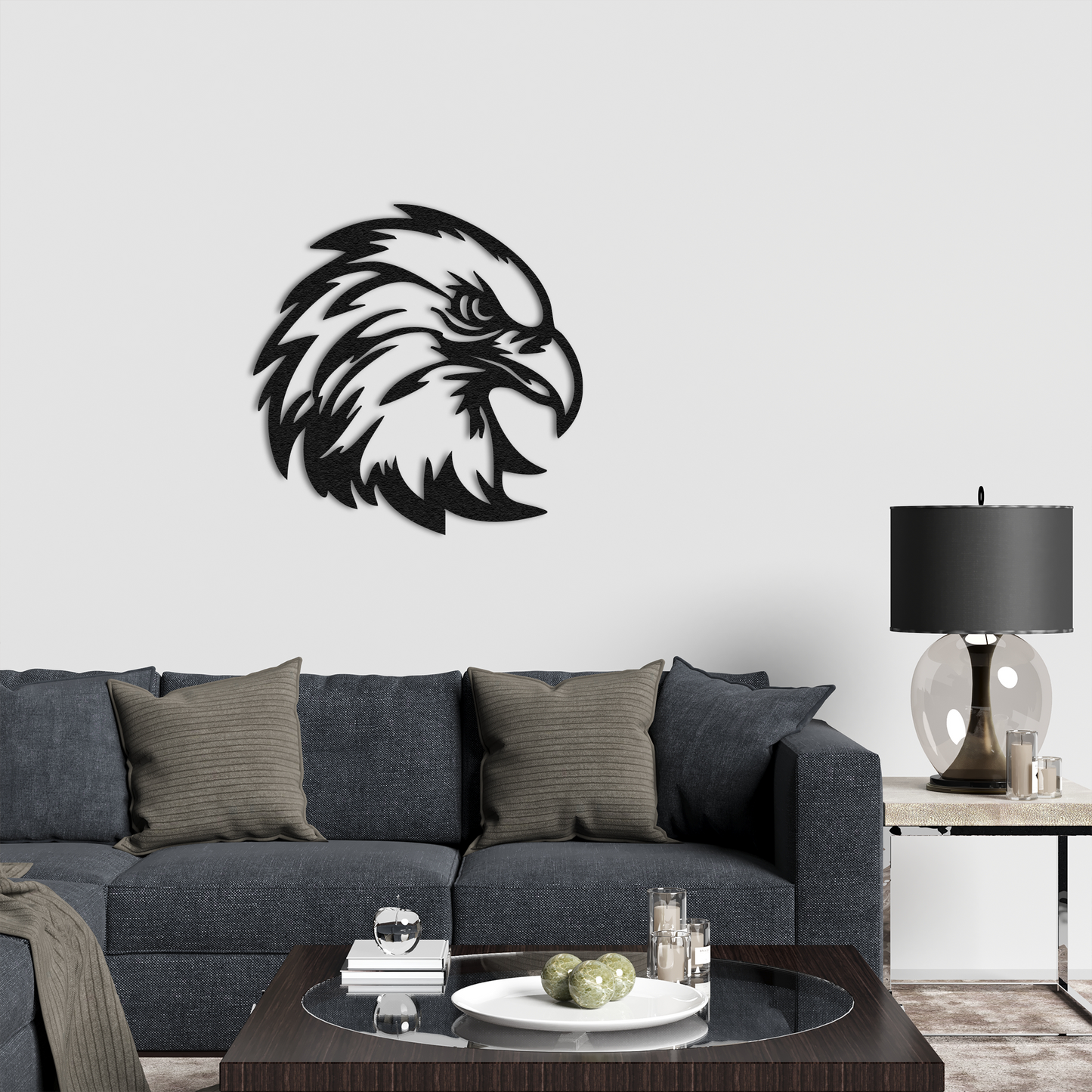 Eagle Head Metal Wall Art – Modern Animal Home Decoration