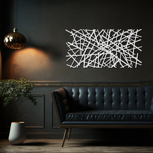 Modern Luxury Metal Wall Decor, Mid Century Wall Art, Abstract Metal Wall Sculpture, Above Bed Decor, Living Room Decor, Geometric Wall Art