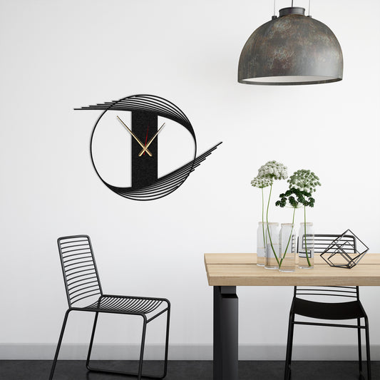 Modern Spiral Wall Clock, Black Minimalist Large Metal Art, Unique Design Unique Large Size Clock, Metal Wall Clock, Best Gift for Her