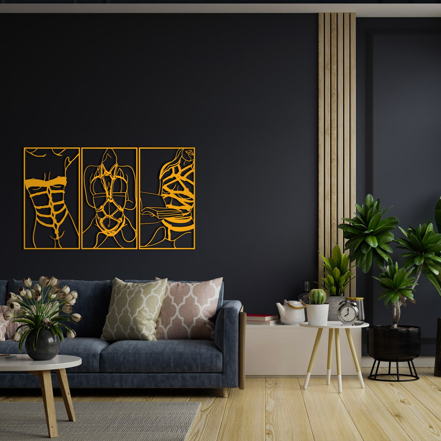 Set of 3 Bookish and Bondage Metal One Line Art, Woman Reading Book Sign, Minimal Artwork, Feminine BDSM Art, Aesthetic Nude Girl Room Decor