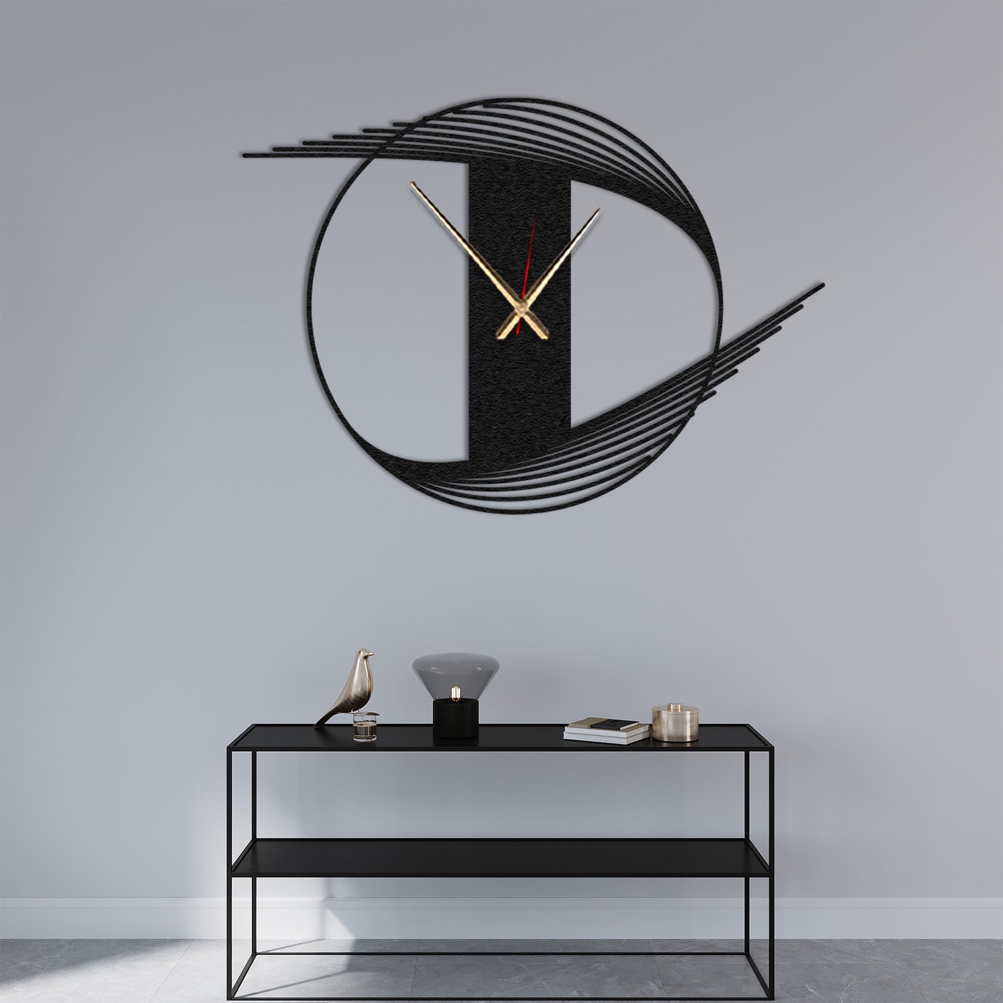 Modern Spiral Wall Clock, Black Minimalist Large Metal Art, Unique Design Unique Large Size Clock, Metal Wall Clock, Best Gift for Her