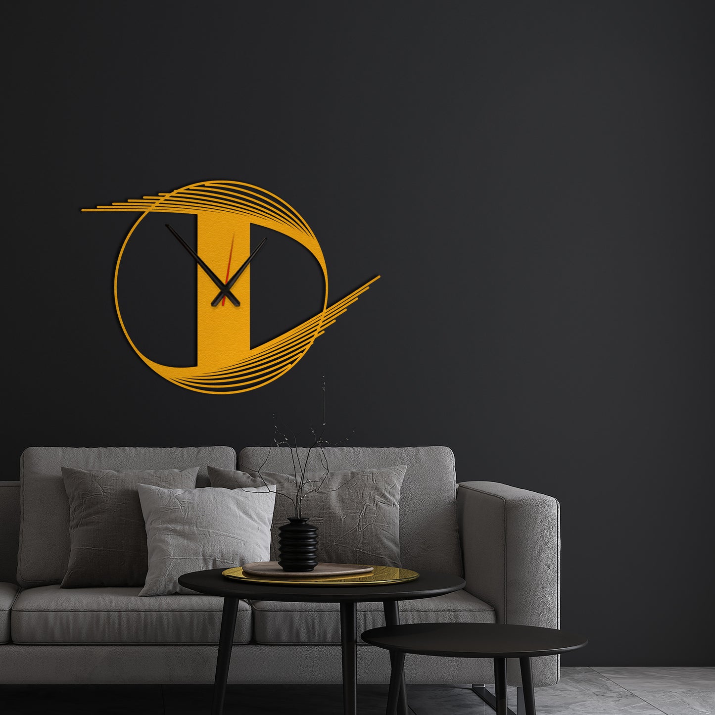Modern Spiral Wall Clock, Black Minimalist Large Metal Art, Unique Design Unique Large Size Clock, Metal Wall Clock, Best Gift for Her