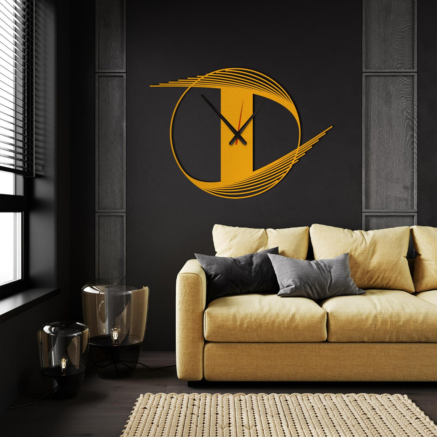 Modern Spiral Wall Clock, Black Minimalist Large Metal Art, Unique Design Unique Large Size Clock, Metal Wall Clock, Best Gift for Her
