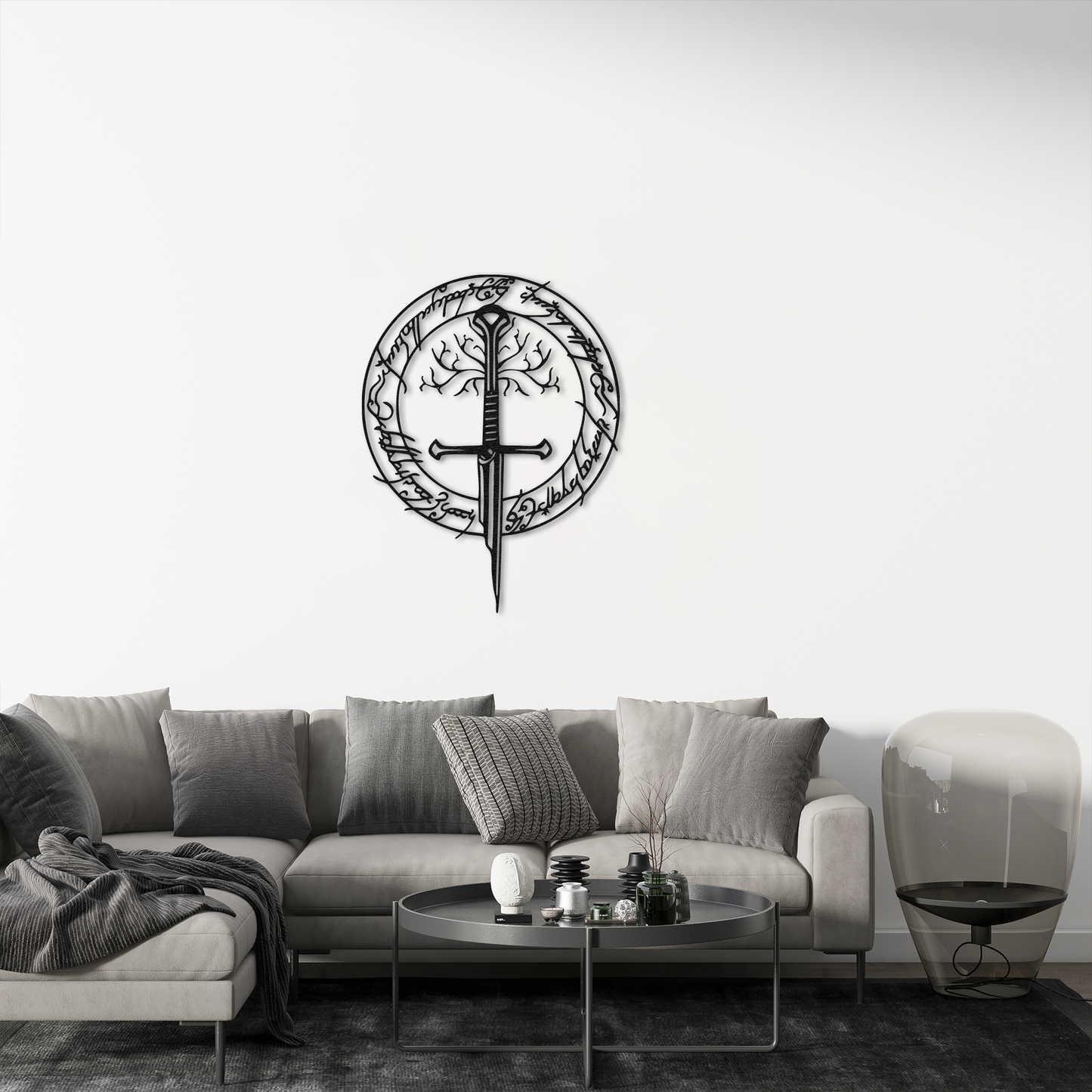 Handmade Sword and Tree Metal Wall Art – Unique Nerd Decor