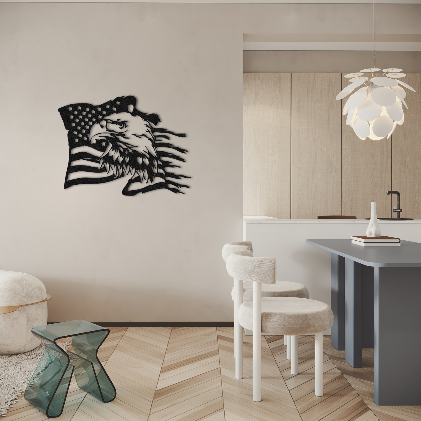 American Eagle Metal Wall Art – Patriotic USA Flag Wall Decor