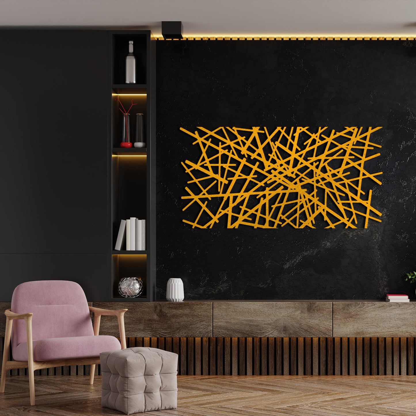 Modern Luxury Metal Wall Decor, Mid Century Wall Art, Abstract Metal Wall Sculpture, Above Bed Decor, Living Room Decor, Geometric Wall Art