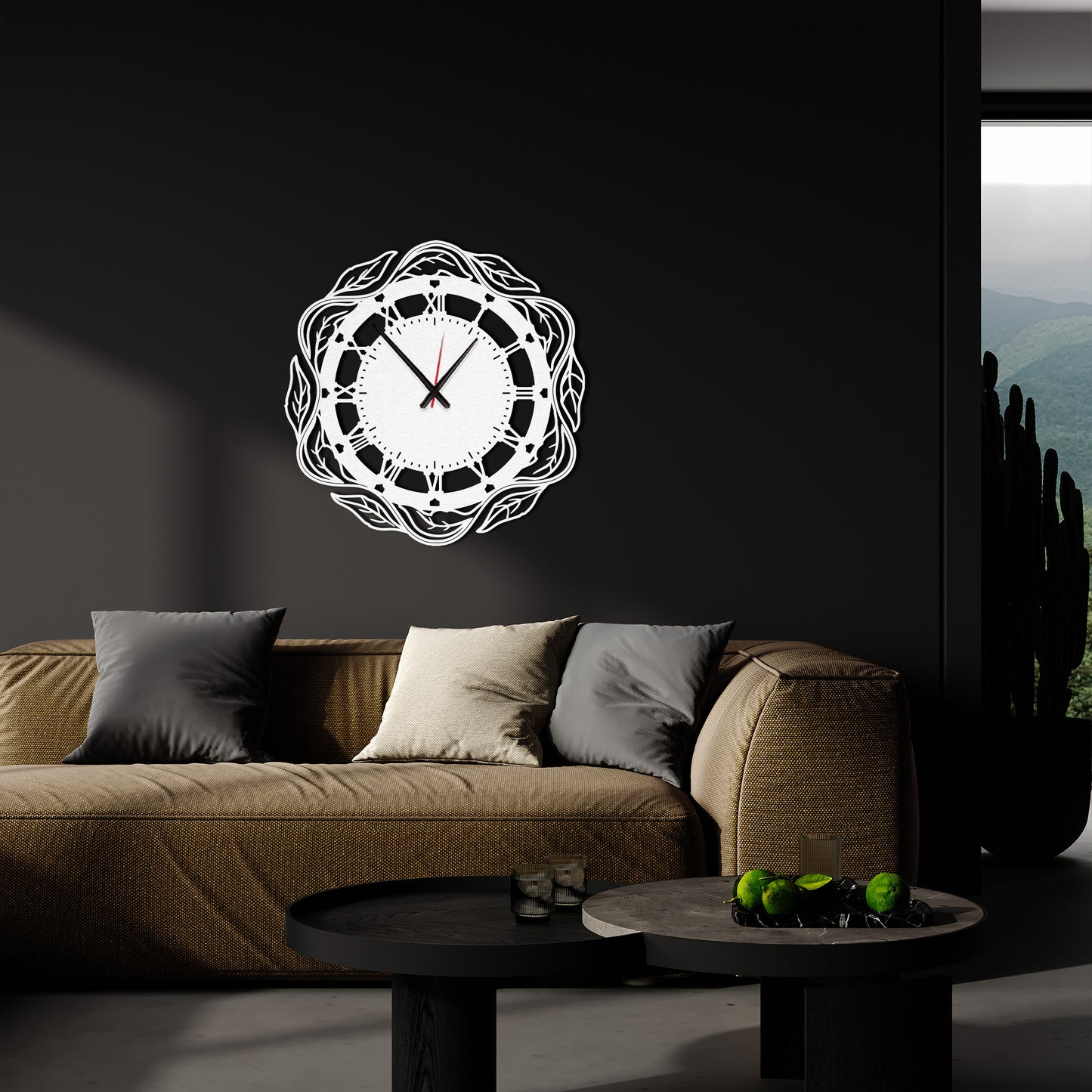 Ivy Oversized Metal Wall Clock, Modern Minimalist Wall Clock, Housewarming Gift, Silent Movement, EXTRA LARGE Wall Clock, Metal Wall Sign