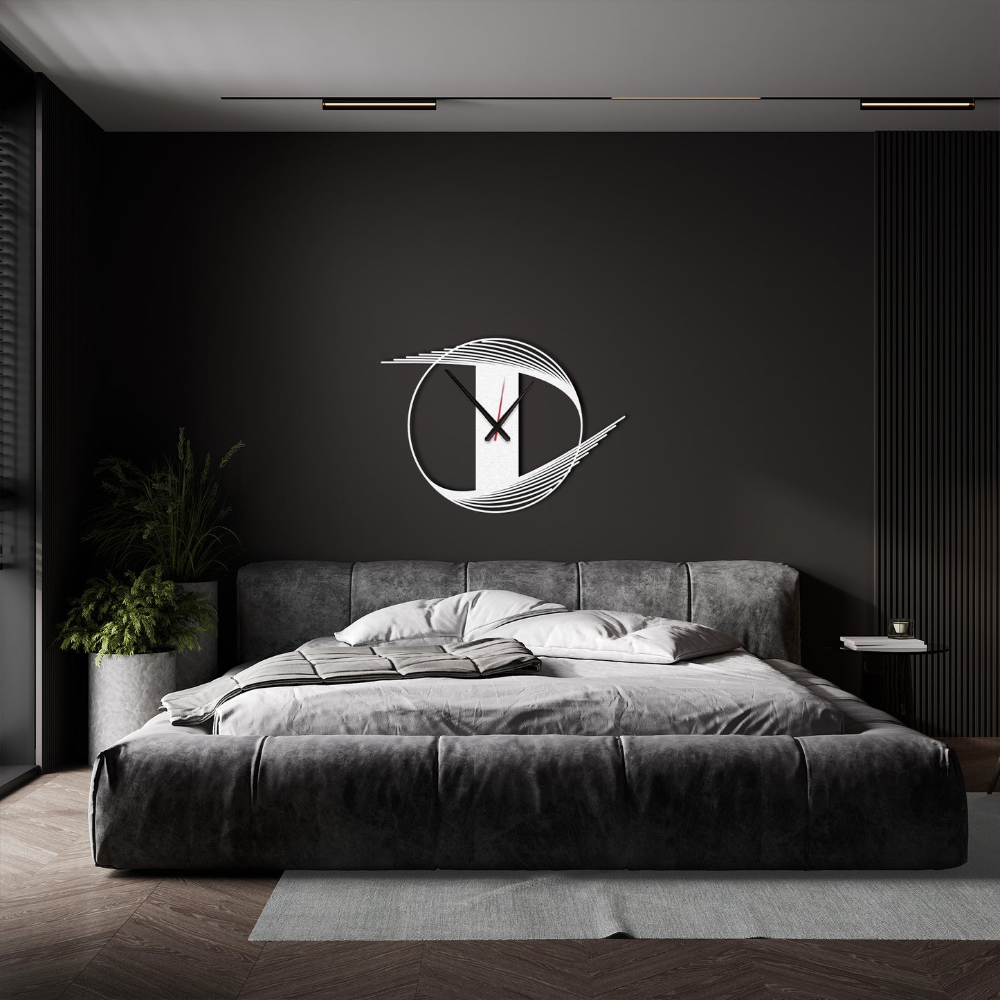 Modern Spiral Wall Clock, Black Minimalist Large Metal Art, Unique Design Unique Large Size Clock, Metal Wall Clock, Best Gift for Her
