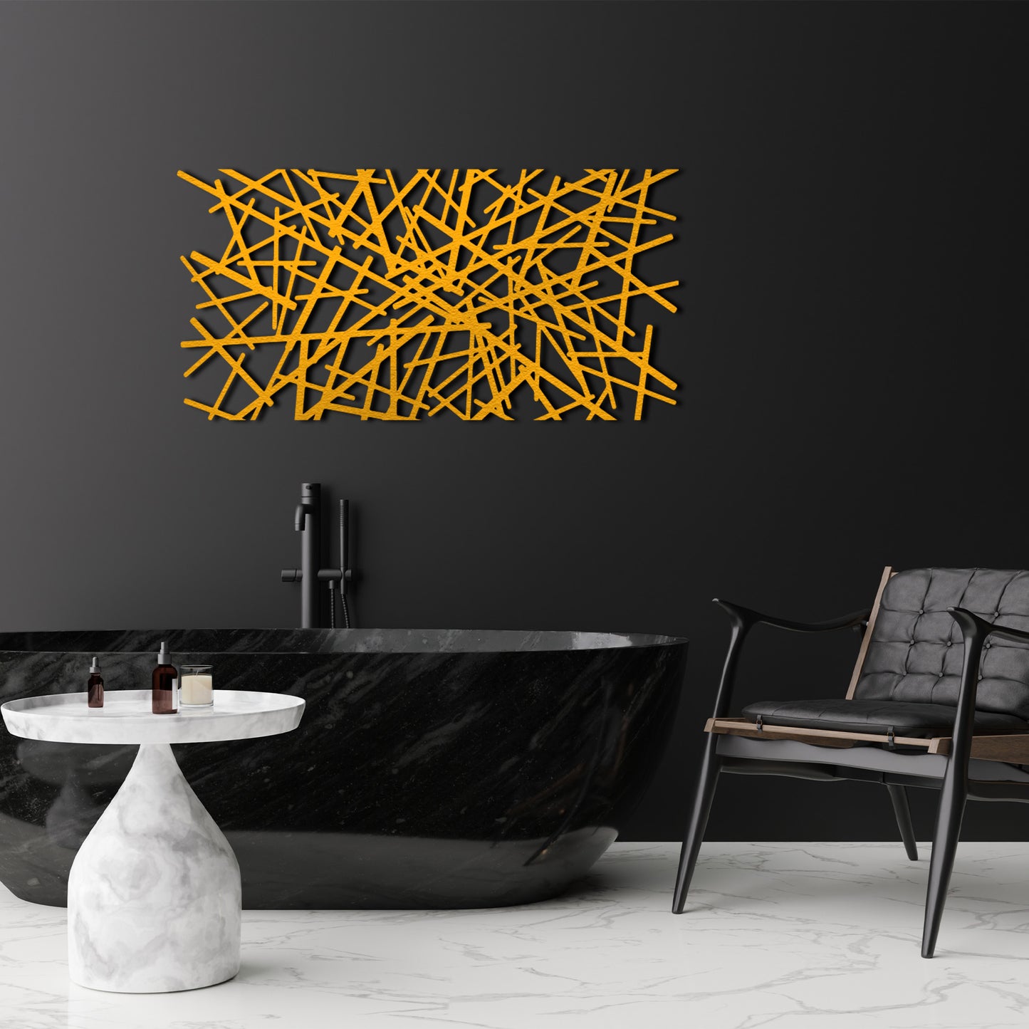 Modern Luxury Metal Wall Decor, Mid Century Wall Art, Abstract Metal Wall Sculpture, Above Bed Decor, Living Room Decor, Geometric Wall Art