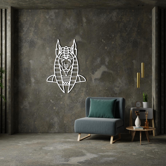 Anubis Egyptian Metal Wall Art – Ancient Mythology Inspired Decor