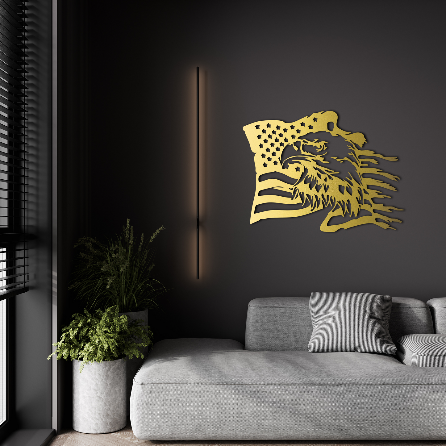 American Eagle Metal Wall Art – Patriotic USA Flag Wall Decor
