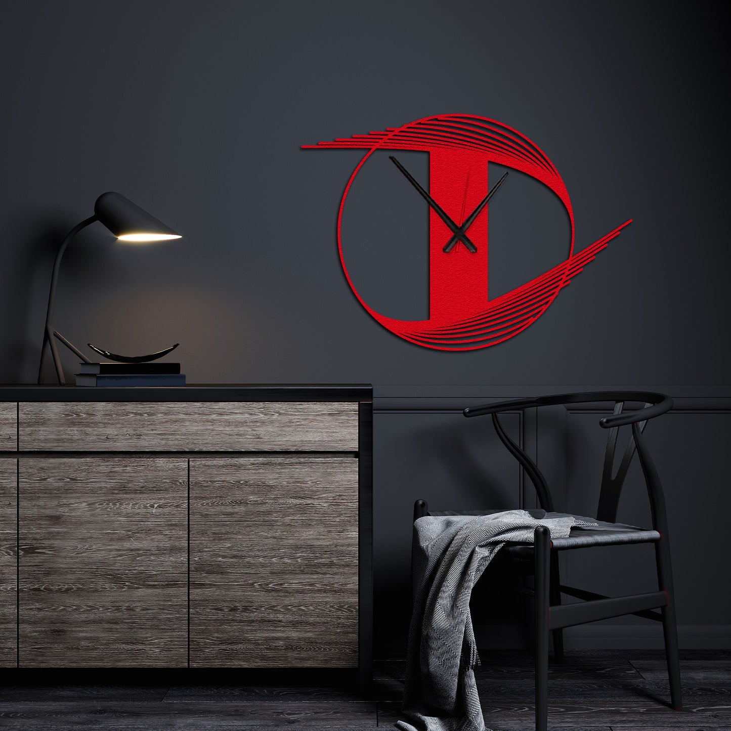 Modern Spiral Wall Clock, Black Minimalist Large Metal Art, Unique Design Unique Large Size Clock, Metal Wall Clock, Best Gift for Her