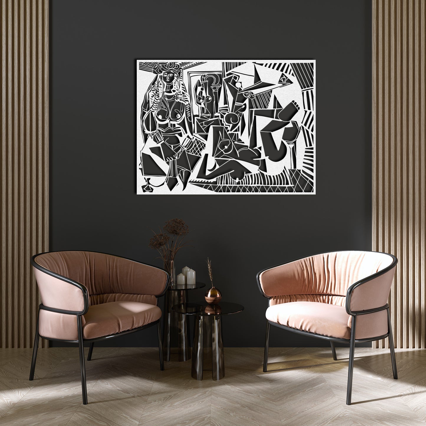 Modern Luxury Metal Wall Decor, Mid Century Wall Art, Abstract Metal Wall Sculpture, Above Bed Decor, Living Room Decor, Geometric Wall Art