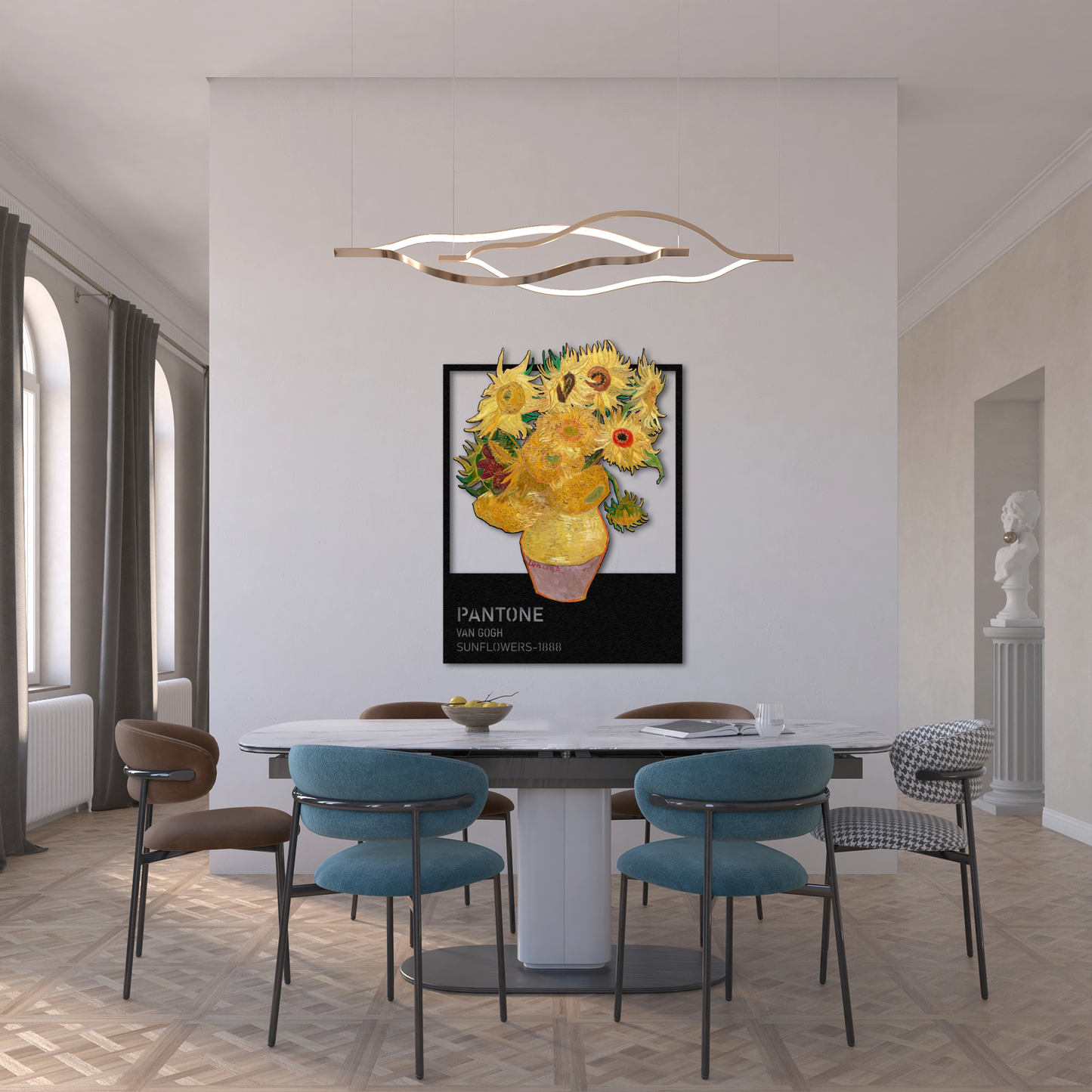 Pantone-Inspired Van Gogh Sunflowers Canvas | Modern Wall Decor