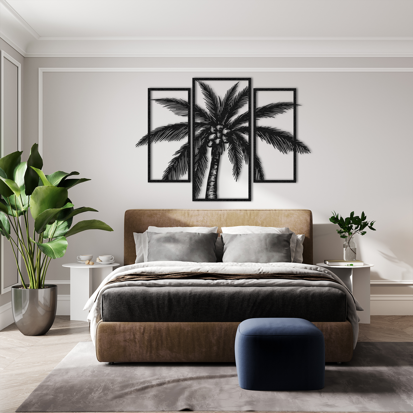 Palm Tree Metal Wall Art Set of 3