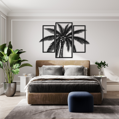 Palm Tree Metal Wall Art Set of 3