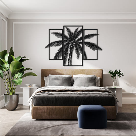 Palm Tree Metal Wall Art Set of 3
