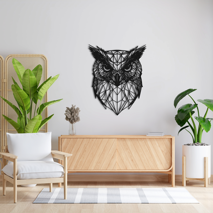 Abstract Owl Metal Wall Decor
