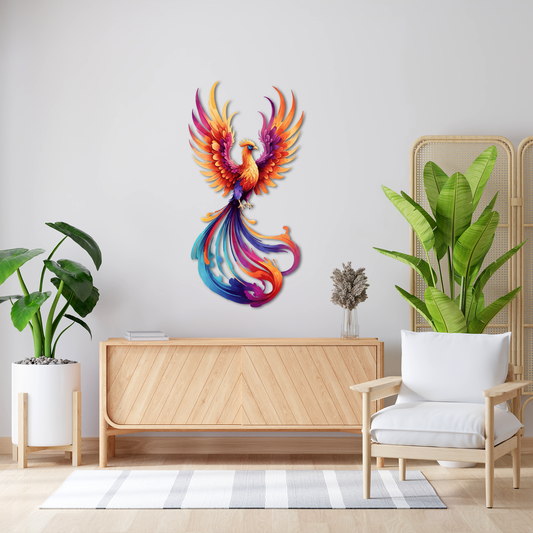 Colorful Phoenix Metal Wall Art