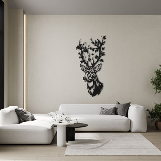 Majestic Deer Head Metal Wall Art
