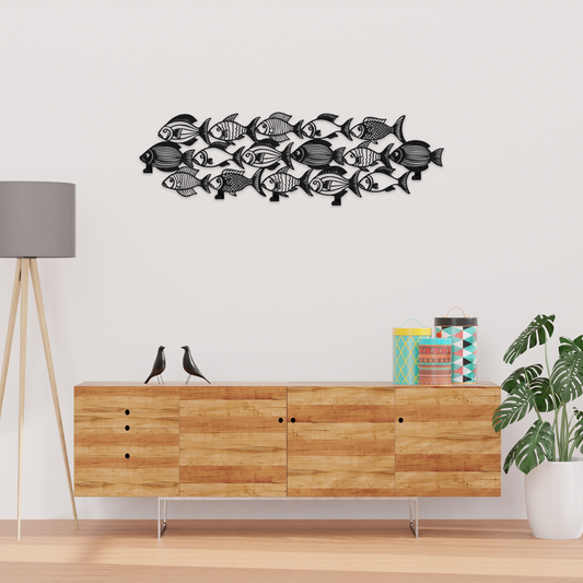 Coastal Fish Metal Wall Hook Rack