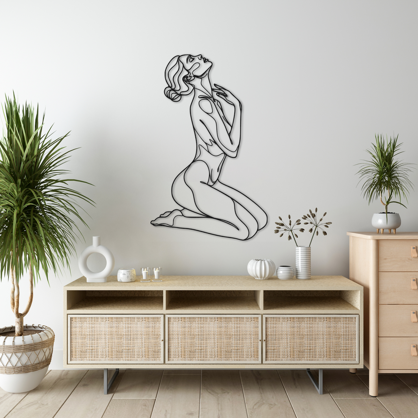 Abstract Nude Woman Line Art Wall Decor