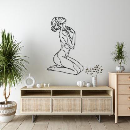 Abstract Nude Woman Line Art Wall Decor