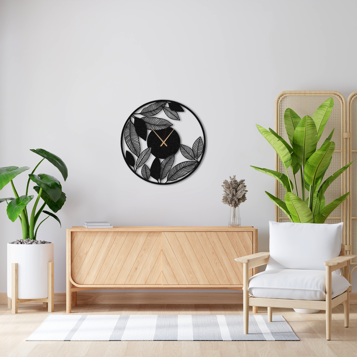 Botanical Metal Wall Clock