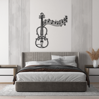 Music Note Violin Metal Wall Hanging