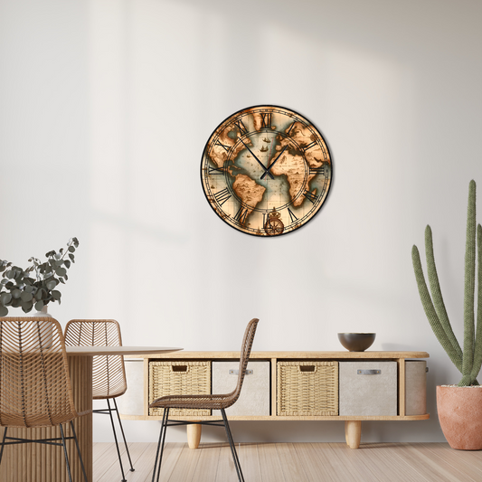 World Map Wall Clock