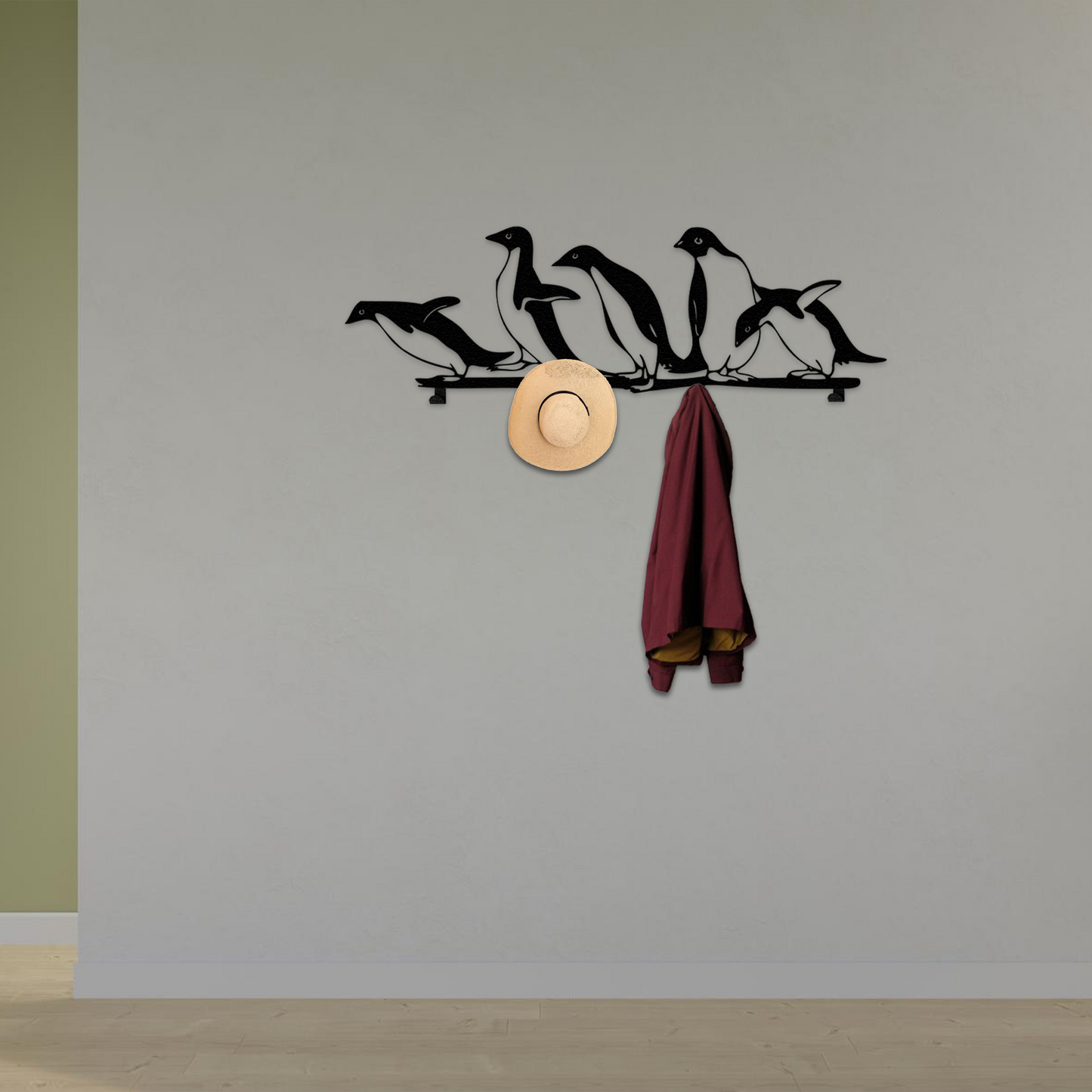Penguin Family Metal Wall Hooks