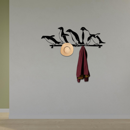 Penguin Family Metal Wall Hooks