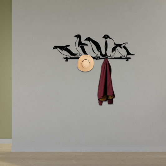 Penguin Family Metal Wall Hooks