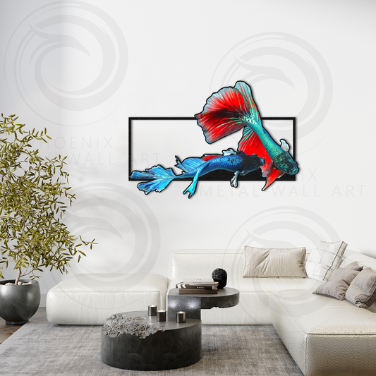 Modern Metal Fish Wall Art – AquaMuse Series | Handmade Artistic Home Decor