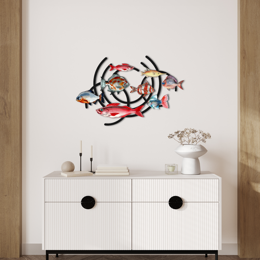 Colorful Fish Metal Wall Art