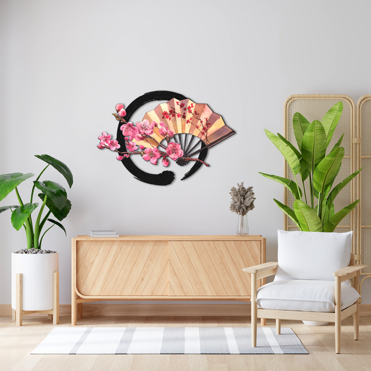 🌸 Decorative Wall Fan Metal Art